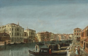 View of the Grand Canal, Venice, at the level of the Pescheria and of Palazzo Michiel Alle Colonne